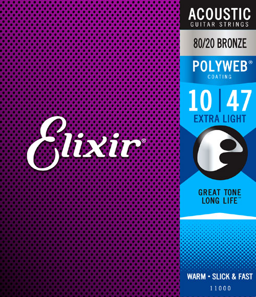 Elixir Acoustic 80/20 Bronze POLYWEB Extra Light 10-47