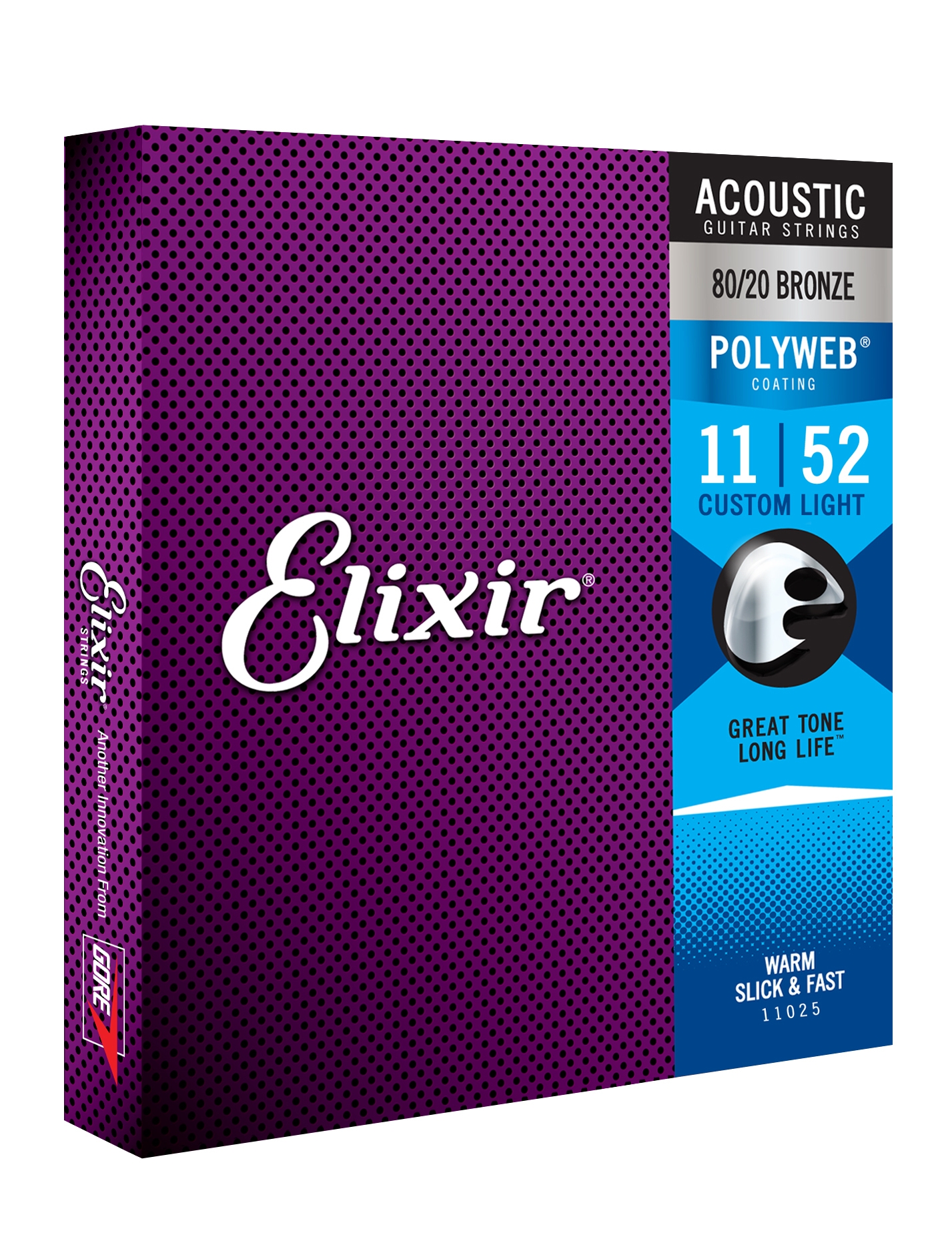 Elixir 80/20 Bronze Custom Light 11-52 POLYWEB Acoustic Strings - Image 3