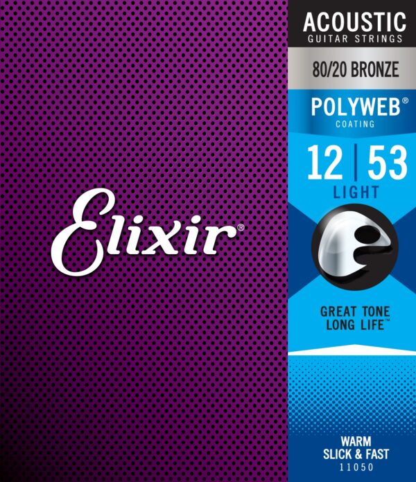Elixir 80/20 Bronze Light Acoustic Strings, POLYWEB (12-53)