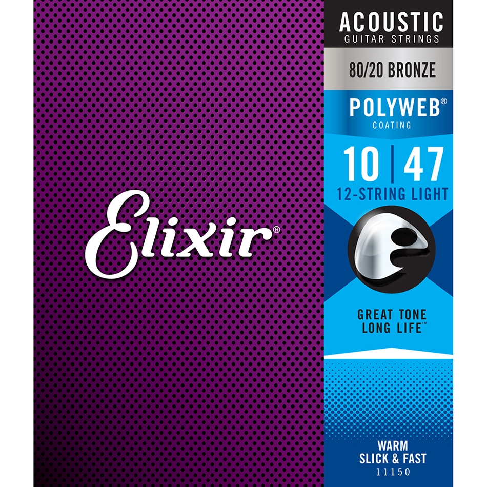 Elixir 12-String Acoustic 80/20 Bronze POLYWEB Light .010-.047