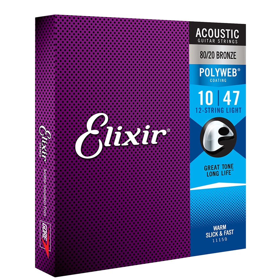 Elixir 12-String Acoustic 80/20 Bronze POLYWEB Light .010-.047 - Image 3