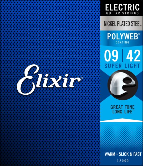 Elixir Nickel Plated Steel Electric Strings, Super Light 9-42 POLYWEB
