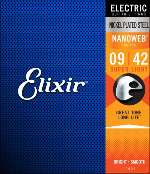 Elixir Nickel Plated Steel Electric Strings, Super Light 9-42, NANOWEB