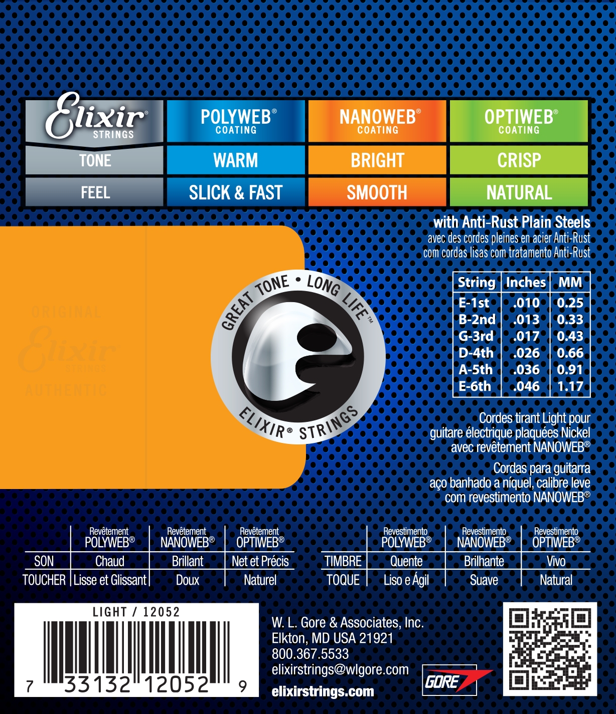 Elixir 12052 NANOWEB Nickel Electric Strings Light 9-46 (12-Pack) - Image 2