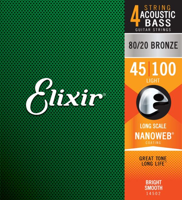 Elixir Acoustic Bass 80/20 Bronze NANOWEB .045-.100