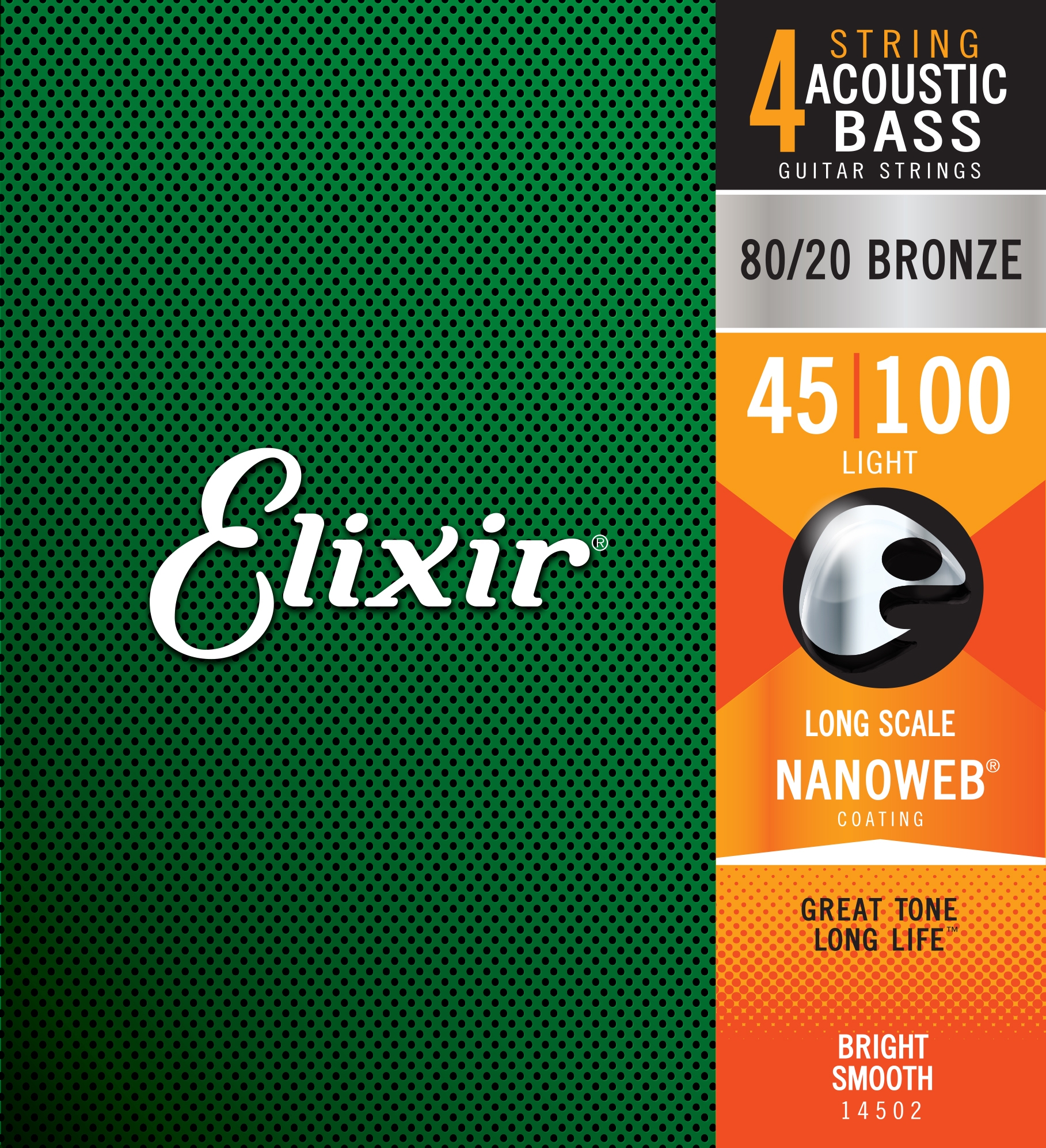 Elixir Acoustic Bass 80/20 Bronze NANOWEB .045-.100