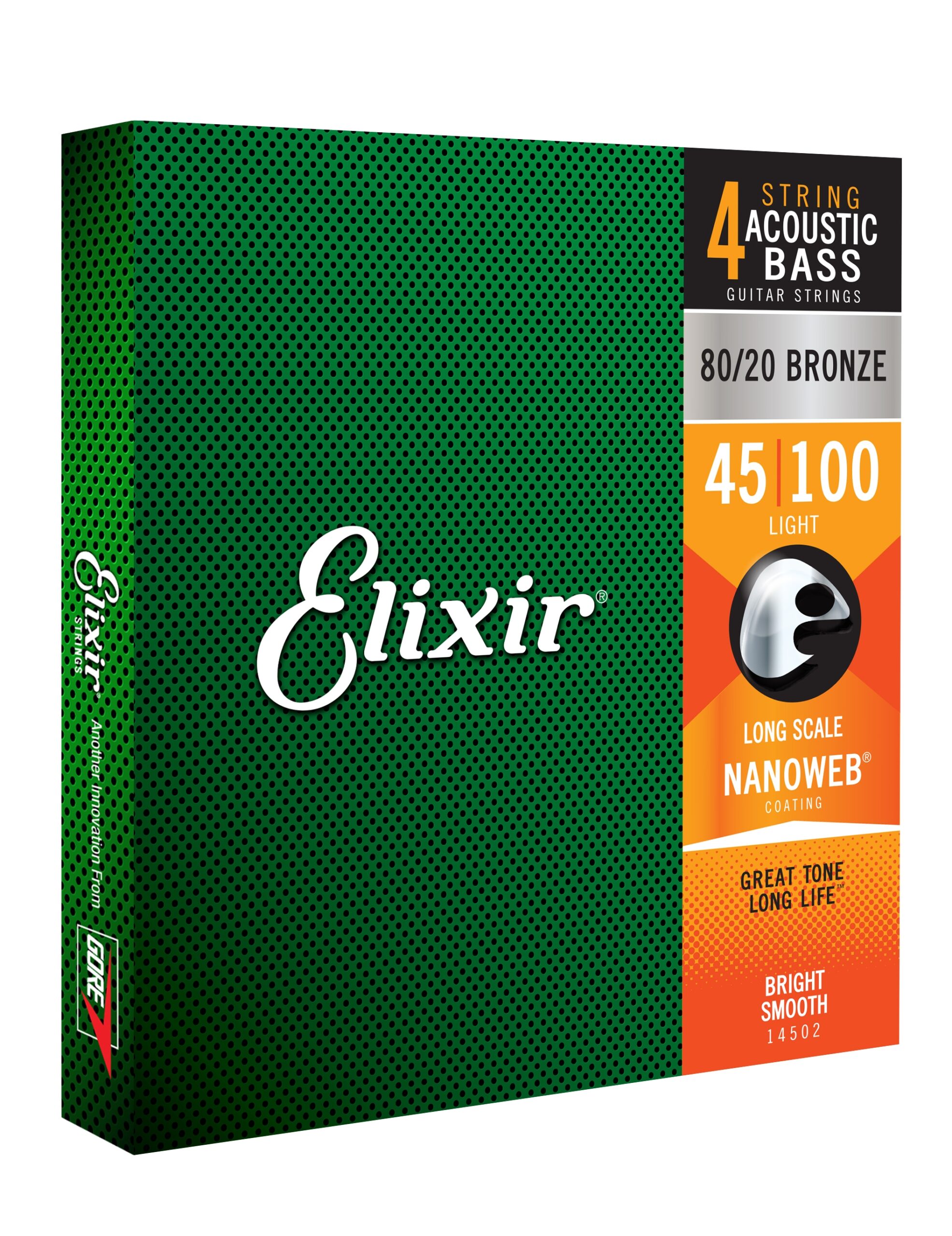 Elixir Acoustic Bass 80/20 Bronze NANOWEB .045-.100 - Image 2