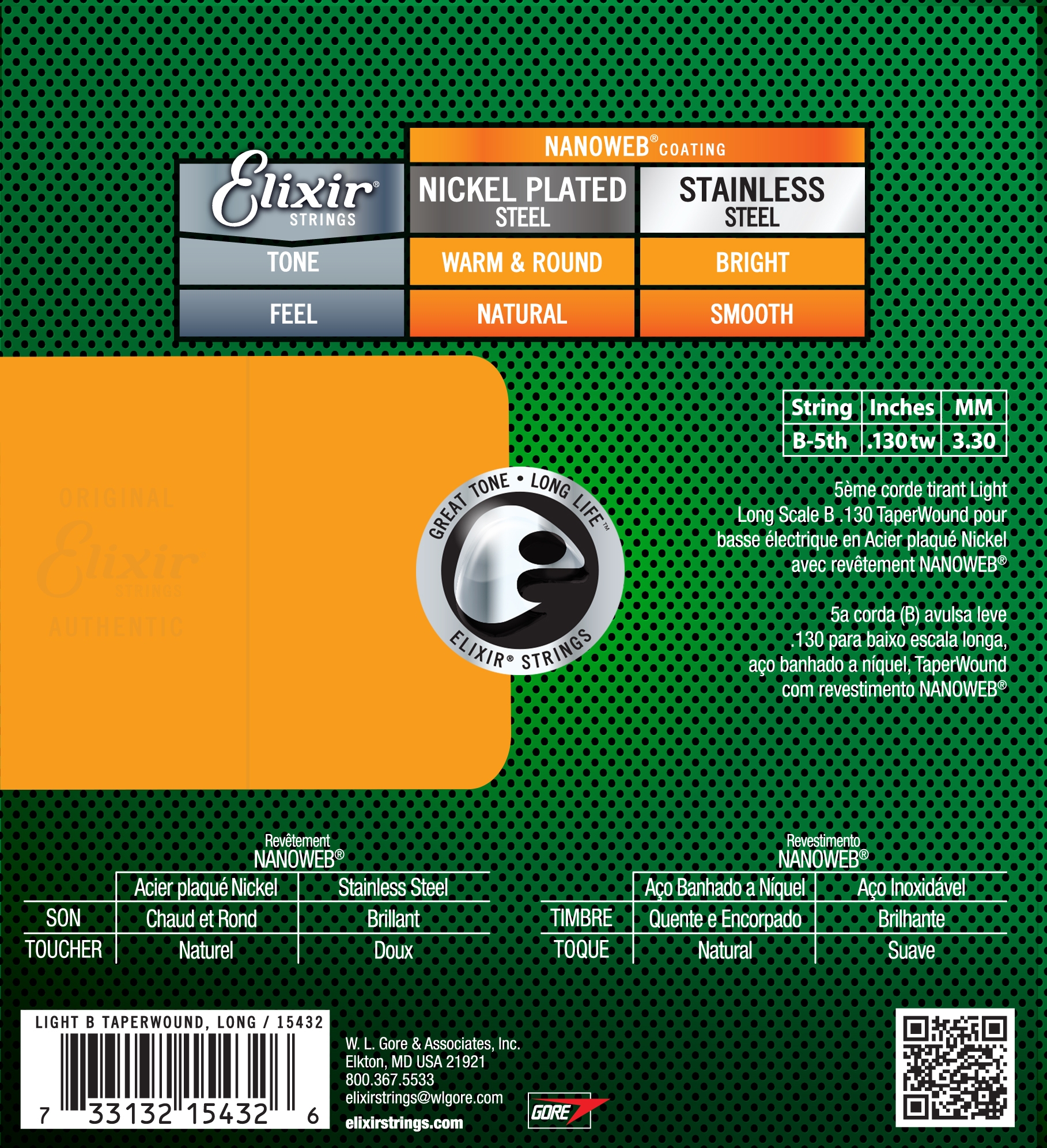 Elixir .130 Light B TaperWound Long Scale Bass String - Image 2