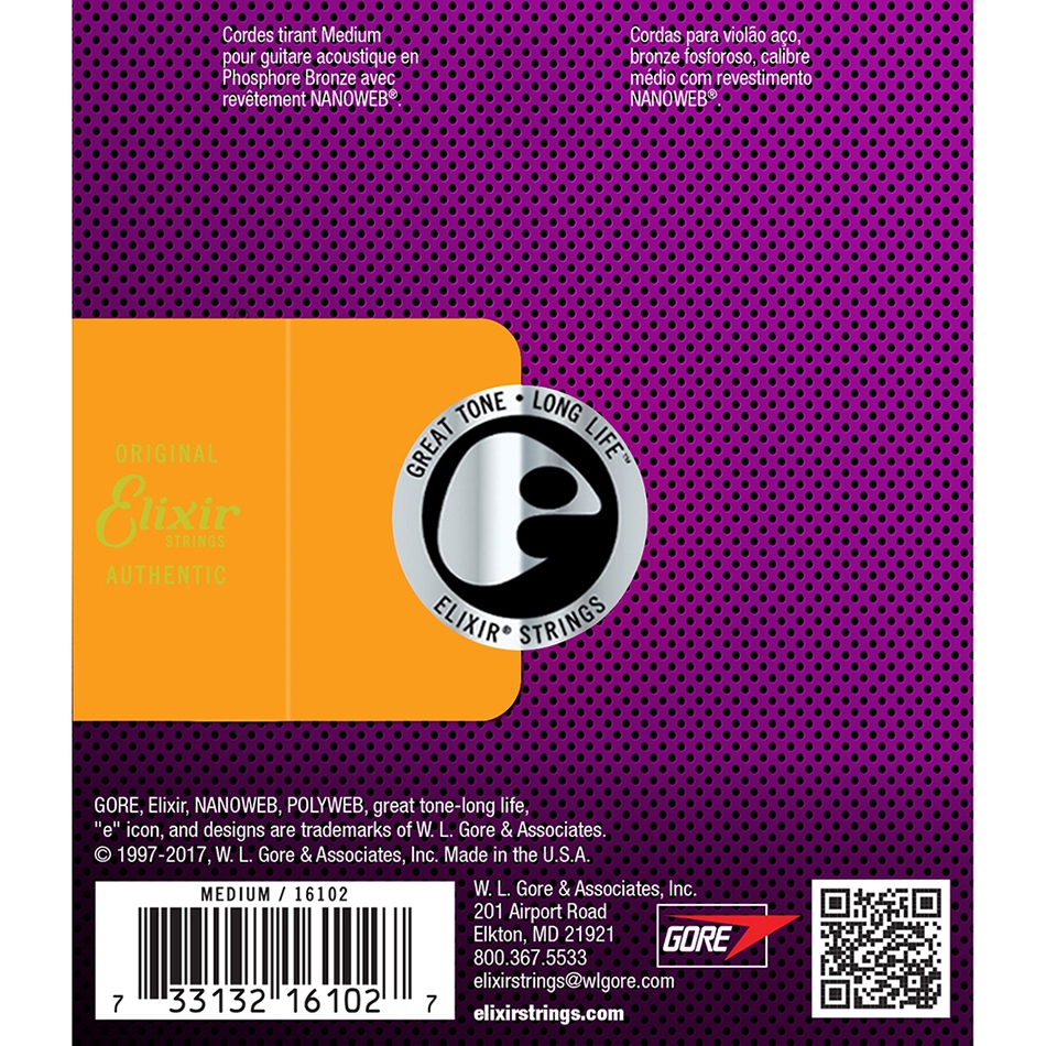 Elixir NANOWEB Phosphor Bronze Acoustic Strings, Medium - Image 3