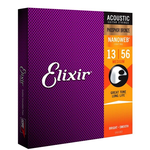 Elixir NANOWEB Phosphor Bronze Acoustic Strings, Medium