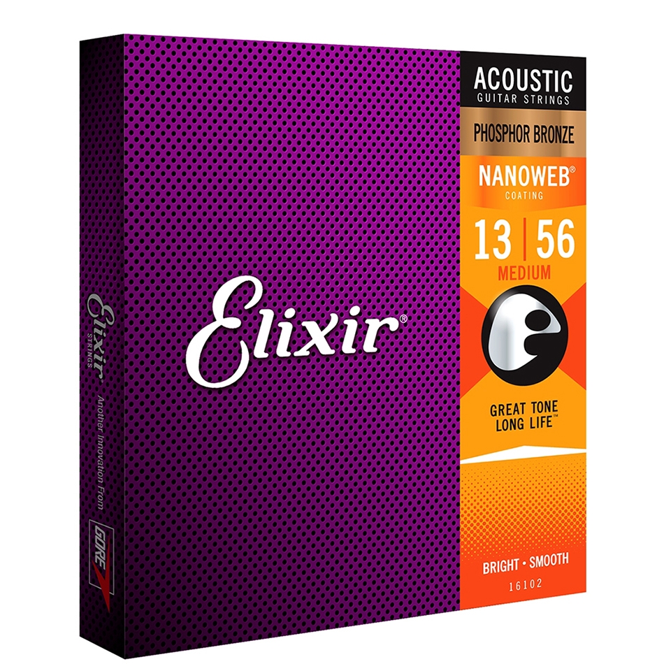 Elixir NANOWEB Phosphor Bronze Acoustic Strings, Medium