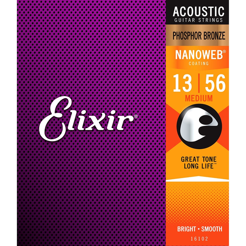 Elixir NANOWEB Phosphor Bronze Acoustic Strings, Medium - Image 2