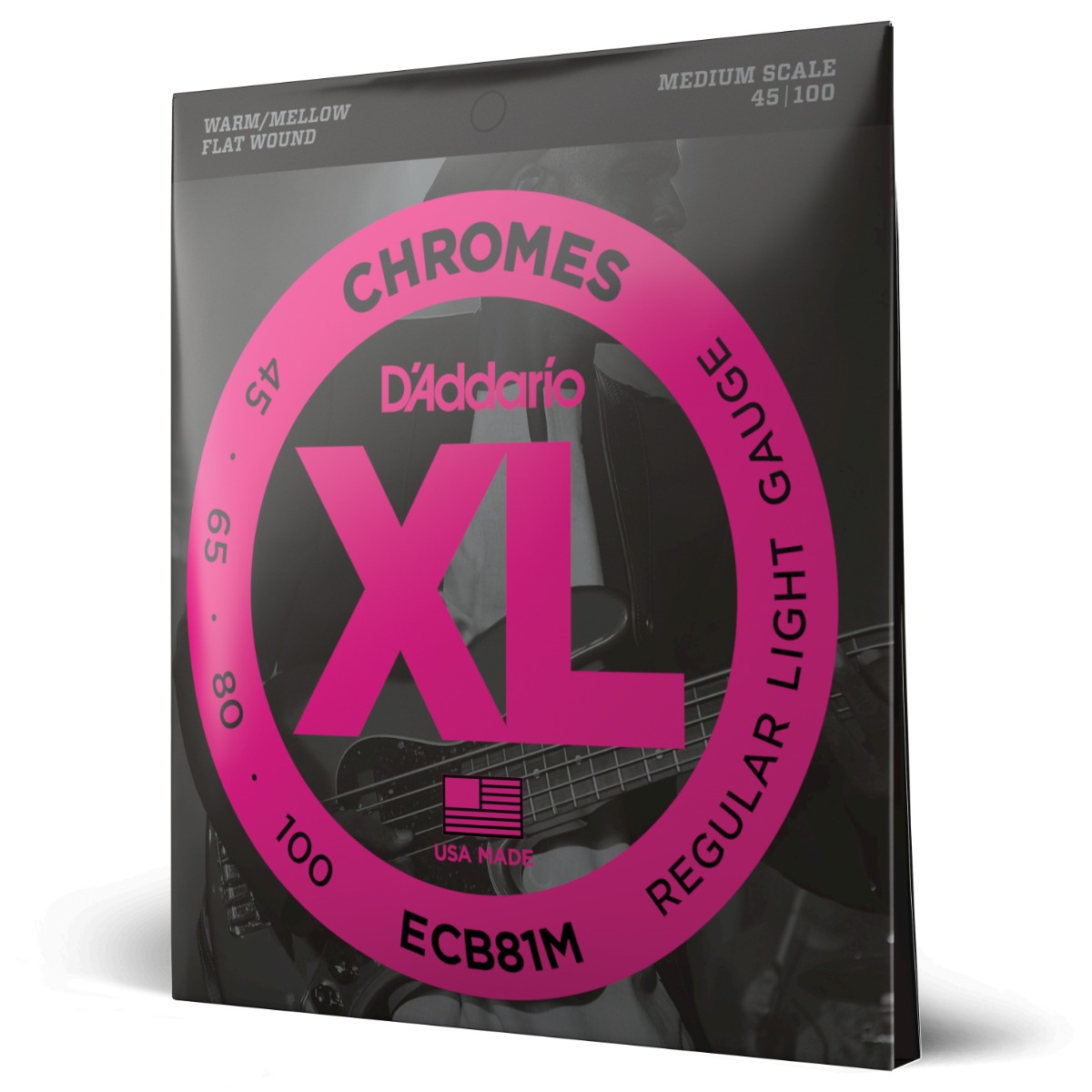 D'Addario ECB81M Chromes Flatwound Bass Strings 45-100 - Image 2