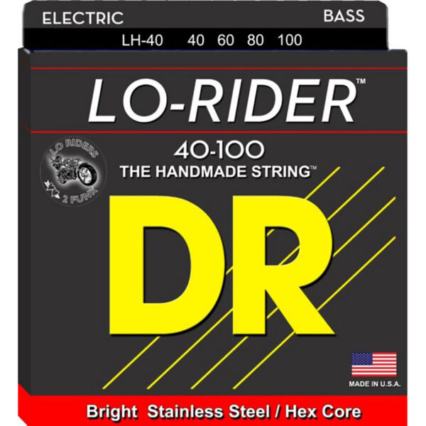 DR Strings Lo-Rider Stainless Steel Bass Set 40-100