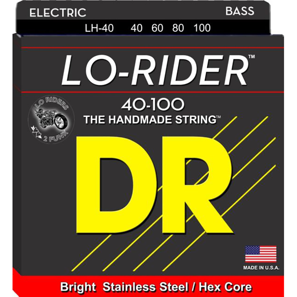 DR Strings Lo-Rider Stainless Steel Bass Set 40-100