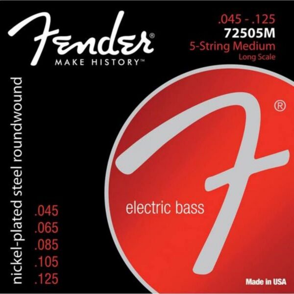 Fender 7250-5M Nickel Bass Strings, Long Scale .045-.125