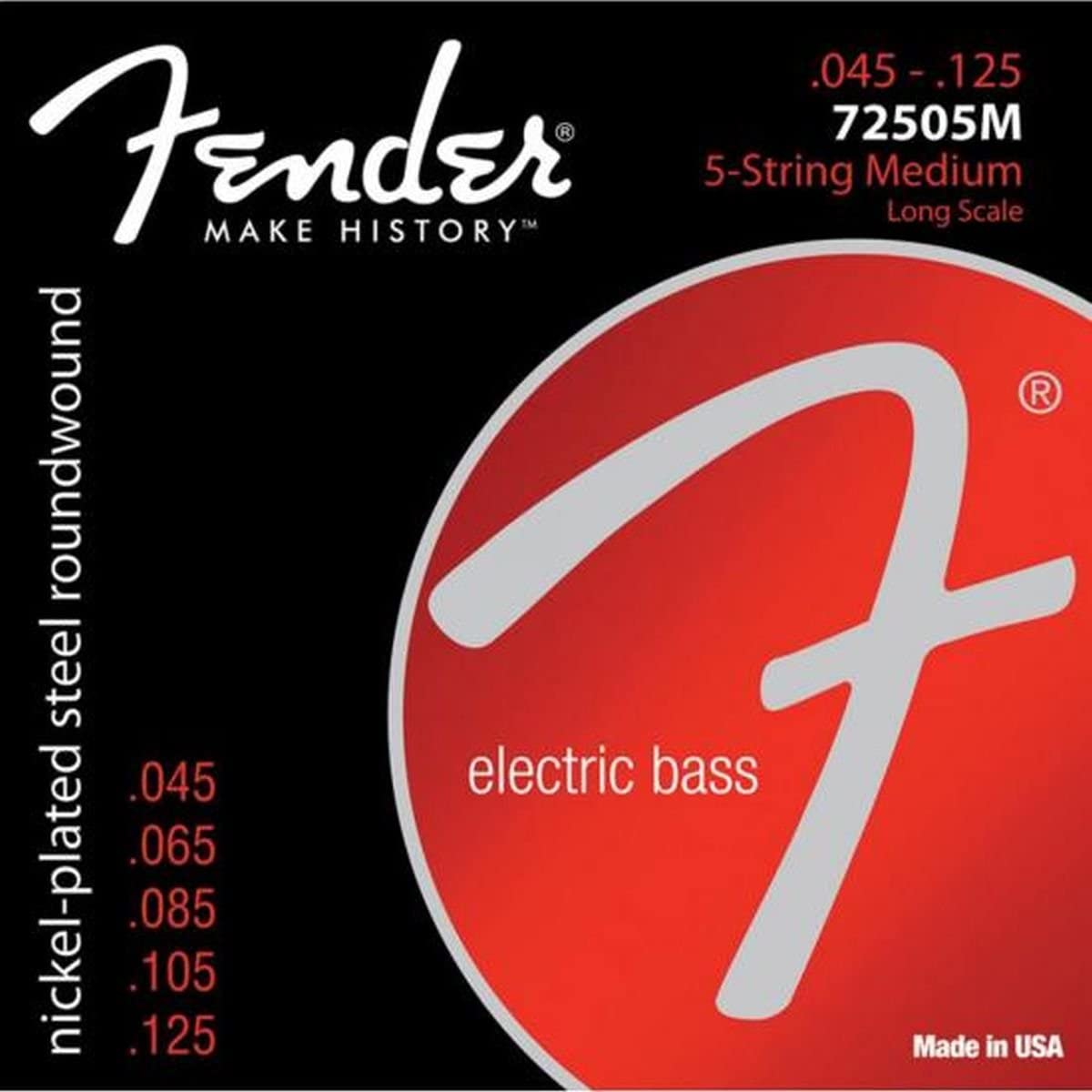Fender 7250-5M Nickel Bass Strings, Long Scale .045-.125