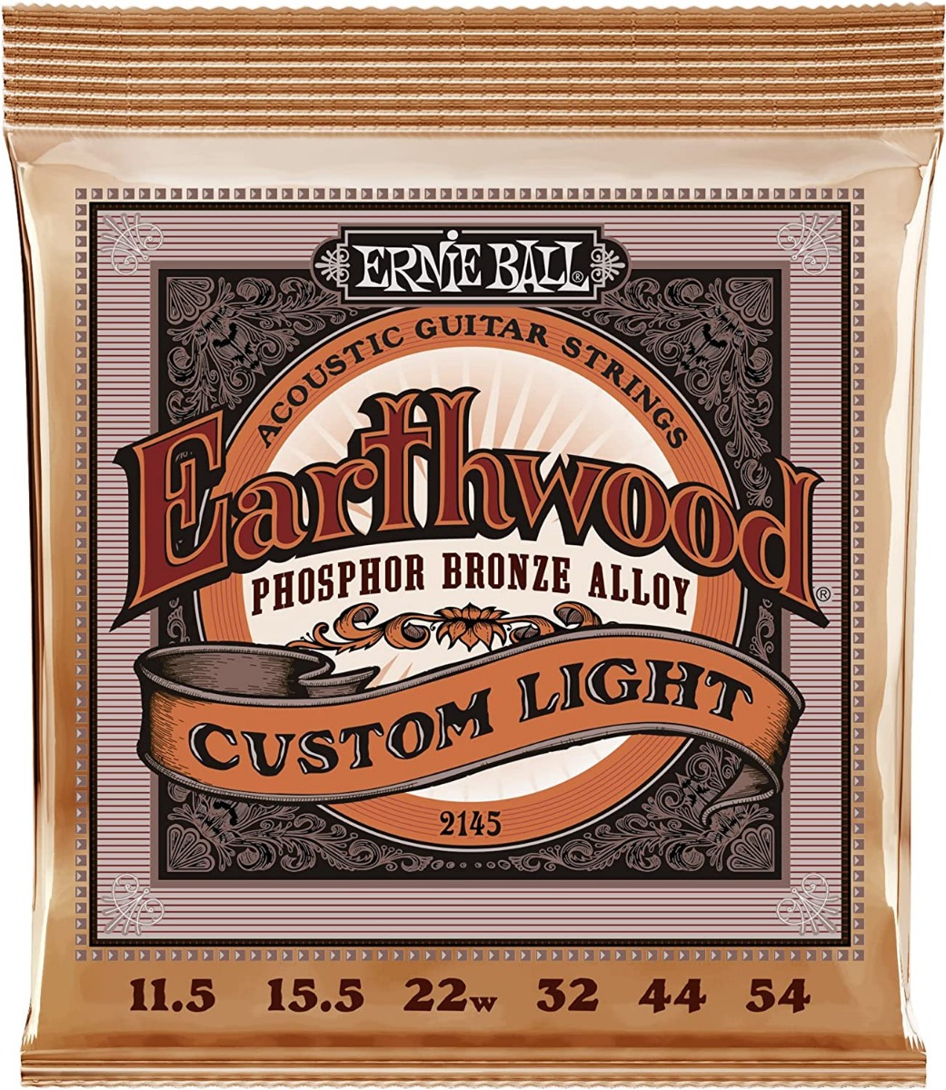 Ernie Ball 2145 Earthwood Phosphor Bronze Custom Light 11.5-54