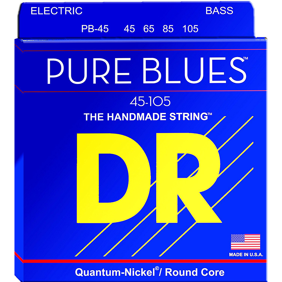 DR Strings PURE BLUES Quantum-Nickel Bass Strings, Medium 45-105