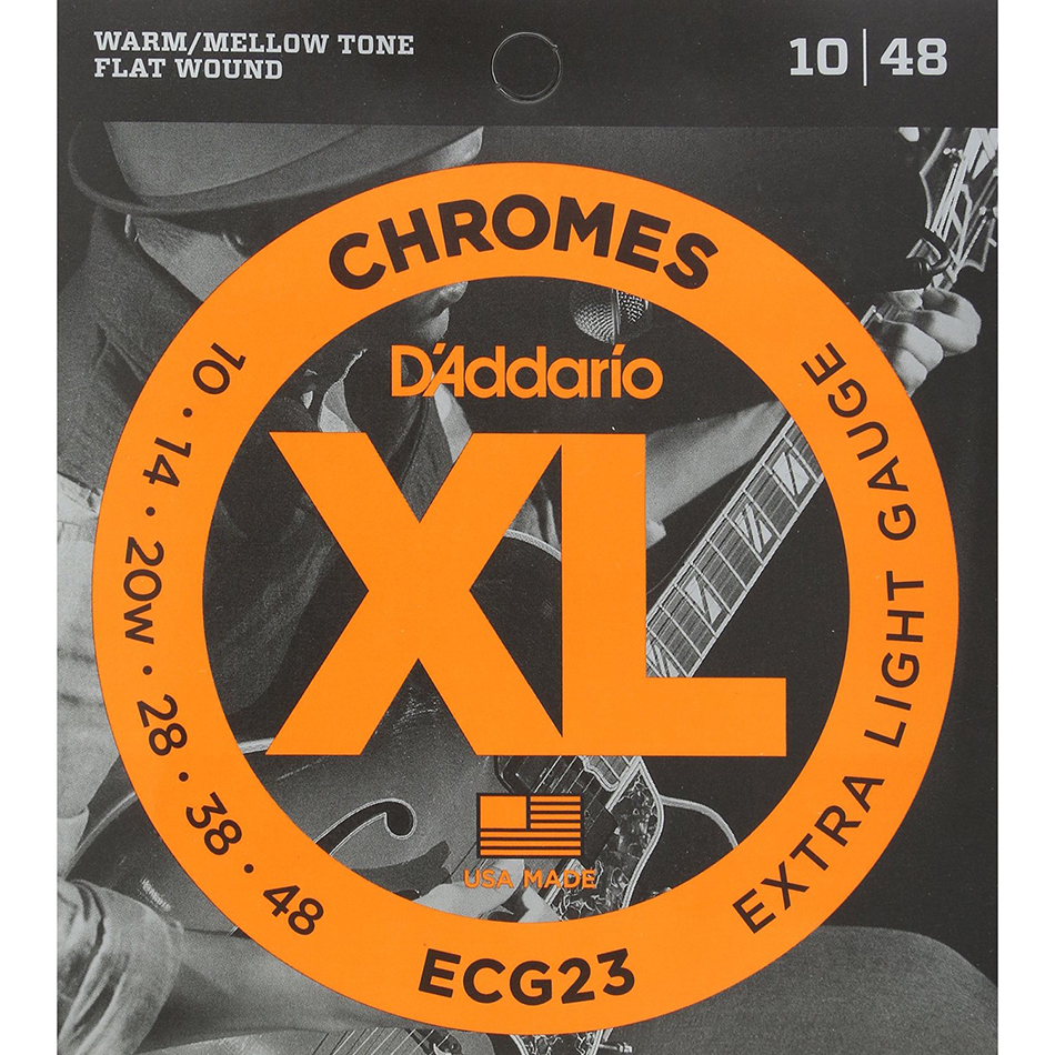 D'Addario ECG23 Chromes Flatwound X-Light Electric Strings