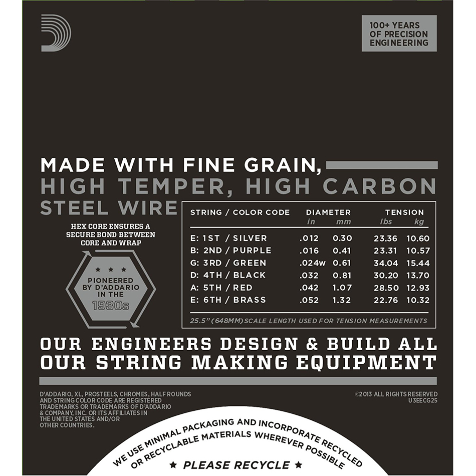 D'Addario ECG25 Chromes Flatwound Electric Strings, Light - Image 3