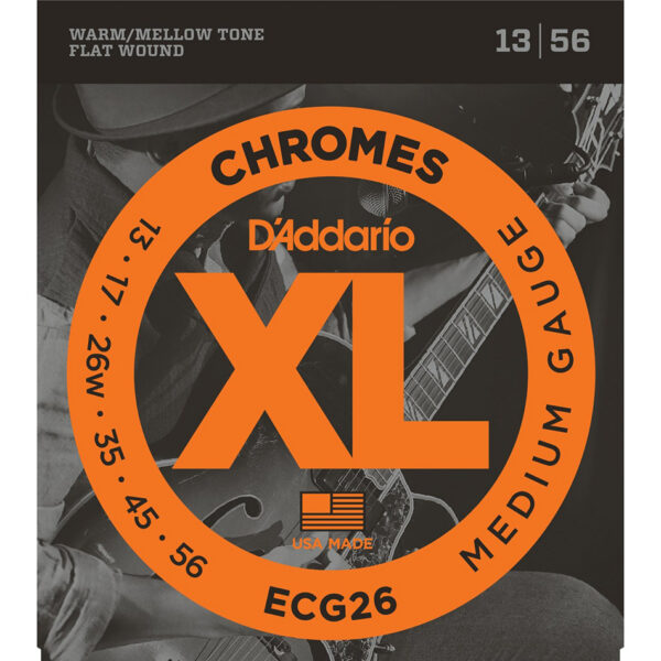 D'Addario ECG26 Chromes Flatwound Electric Strings Medium