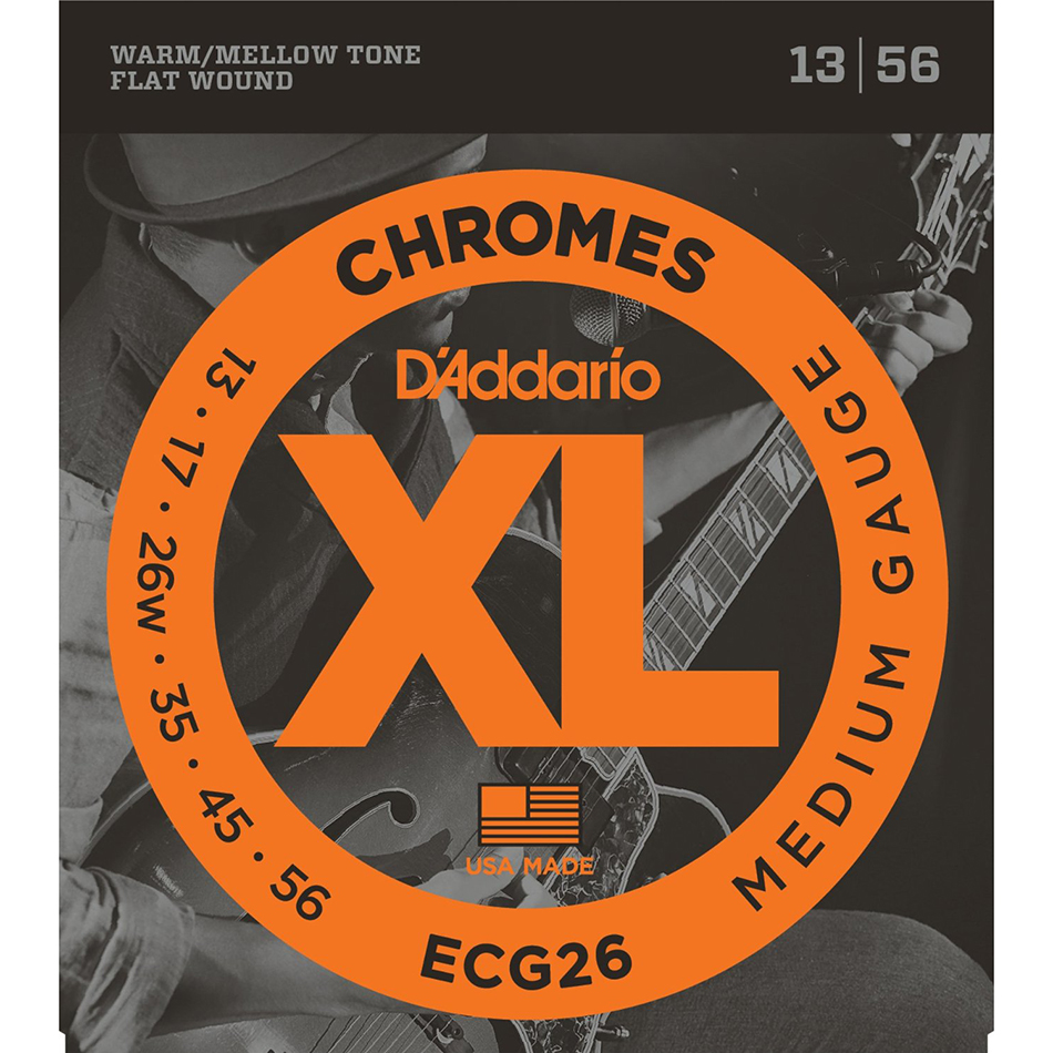 D'Addario ECG26 Chromes Flatwound Electric Strings Medium