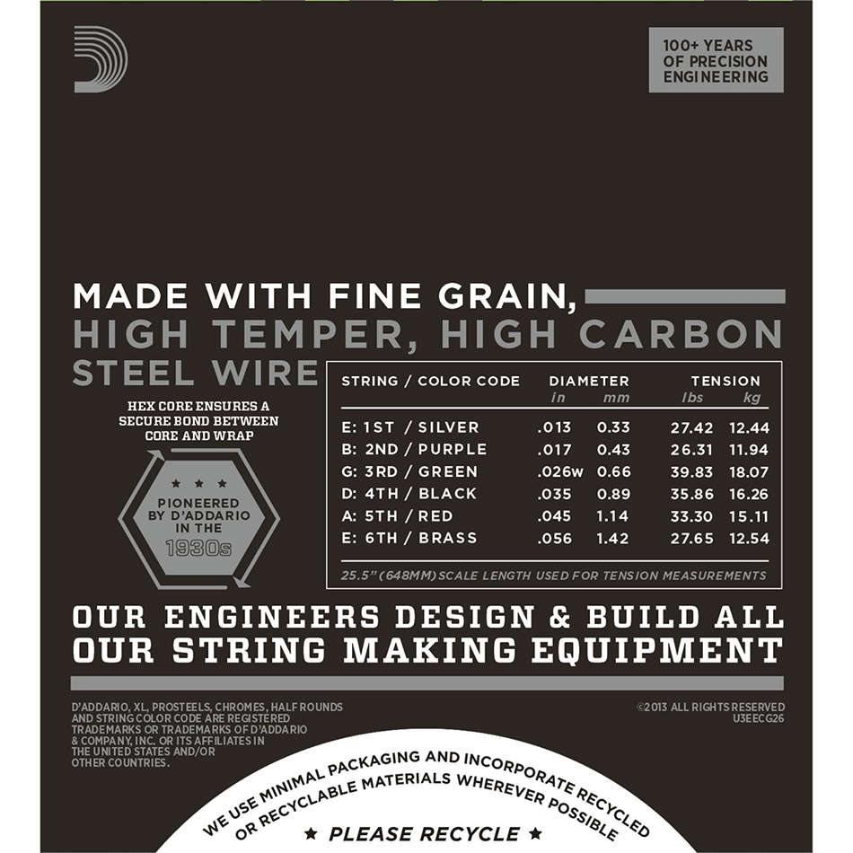 D'Addario ECG26 Chromes Flatwound Electric Strings Medium - Image 3