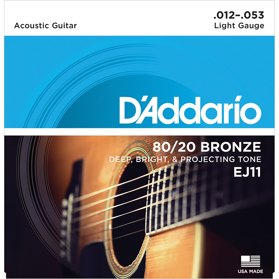 D'Addario EJ11 80/20 Bronze Acoustic Strings, Light