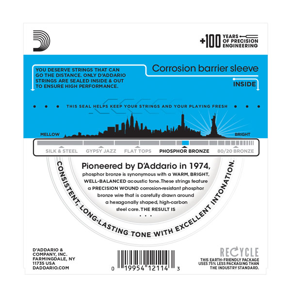 D'Addario EJ16 Phosphor Bronze Light Acoustic Strings - Image 2