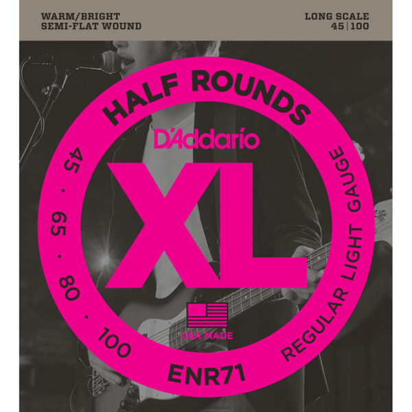D'Addario ENR71 Half Round Bass Strings 45-100 Long Scale