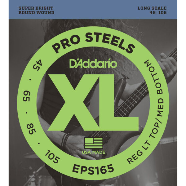 D'Addario EPS165 ProSteels Bass Strings 45-105 Long Scale