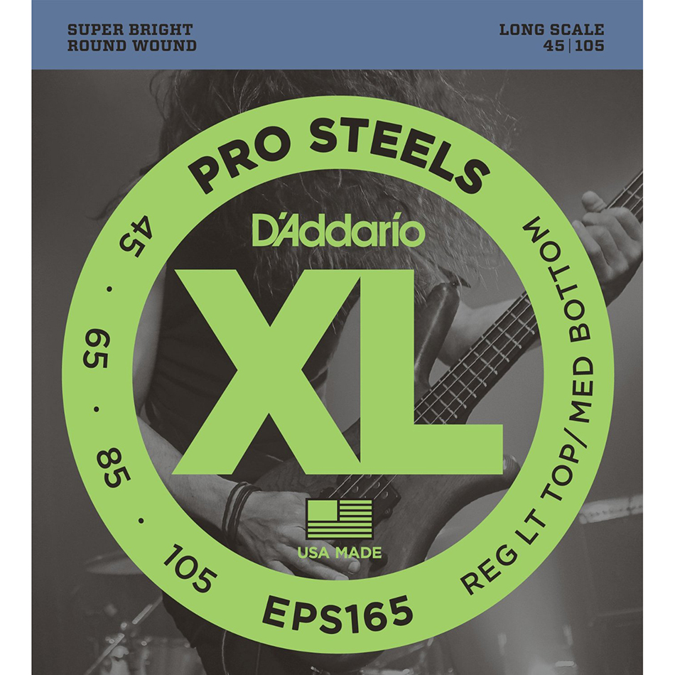 D'Addario EPS165 ProSteels Bass Strings 45-105 Long Scale