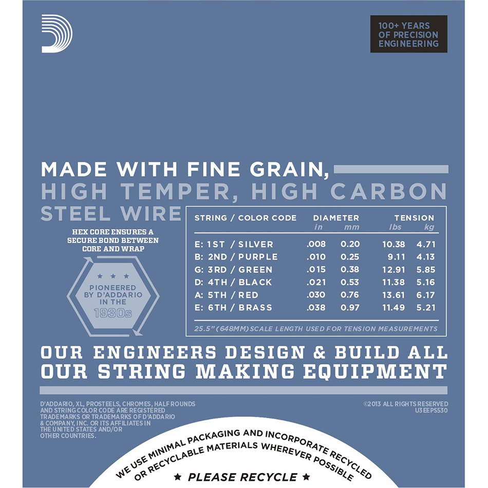 D'Addario EPS530 ProSteels Extra-Super Light Electric Strings - Image 3