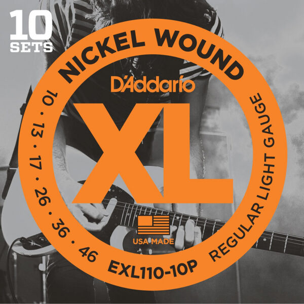 D'Addario EXL110-10P XL Regular Light Electric Strings 10-Pack