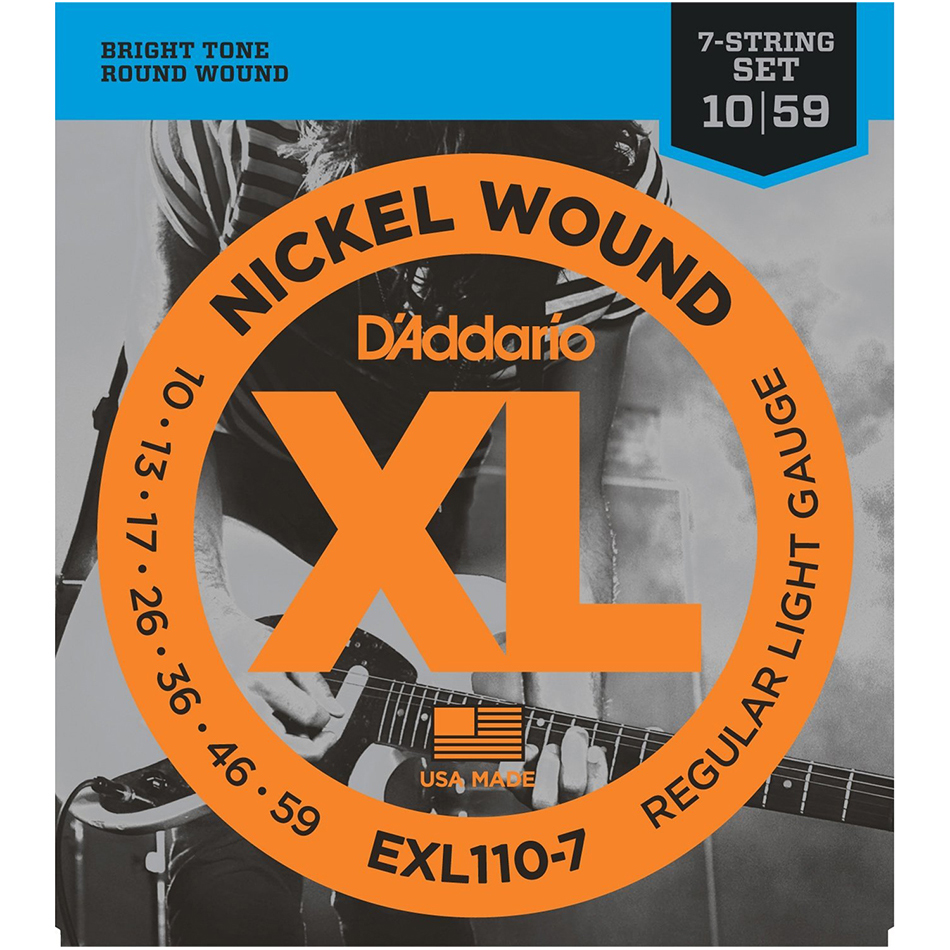 D'Addario EXL110-7 XL Nickel Wound Regular Light 7-String