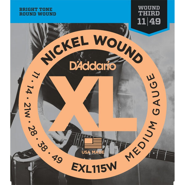 D'Addario EXL115W XL Nickel Wound, Wound 3rd, Blues/Jazz