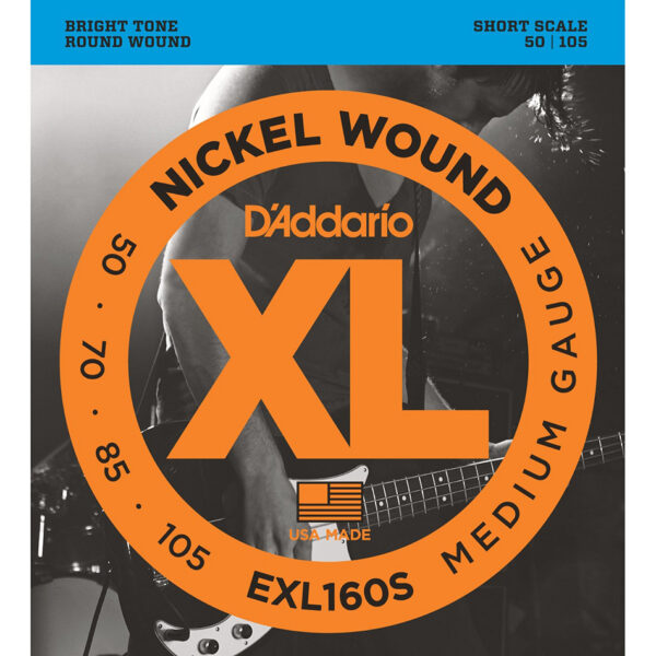 D'Addario EXL160S XL Nickel Bass Strings 50-105 Short Scale