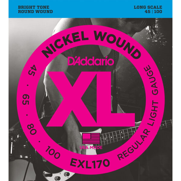 D'Addario EXL170 Nickel Wound Bass Strings 45-100 Long