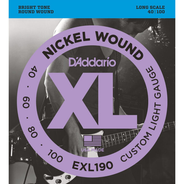 D'Addario EXL190 XL Nickel Bass Strings 40-100 Long Scale