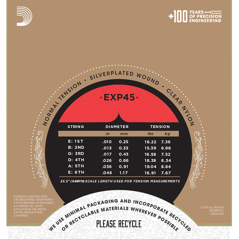 D'Addario EXP45 Pro-Arte Classical Guitar Strings, Normal - Image 4
