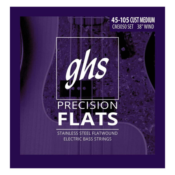 GHS Precision Flatwound Long+ Bass Strings 45-105