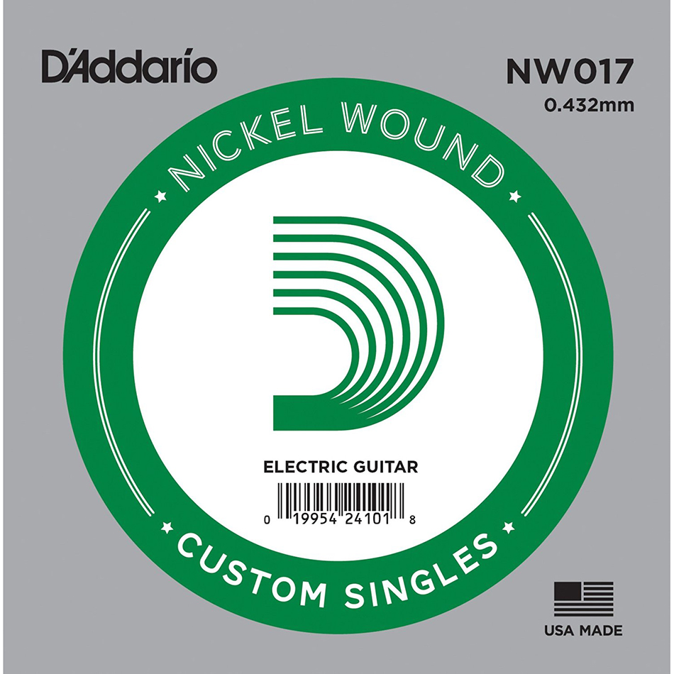 D'Addario NW017 Nickel Wound Electric Guitar Single, .017