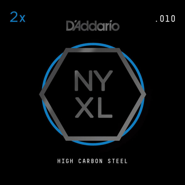 D'Addario NYPL010 NYXL Plain Steel .010 Strings, 2-Pack
