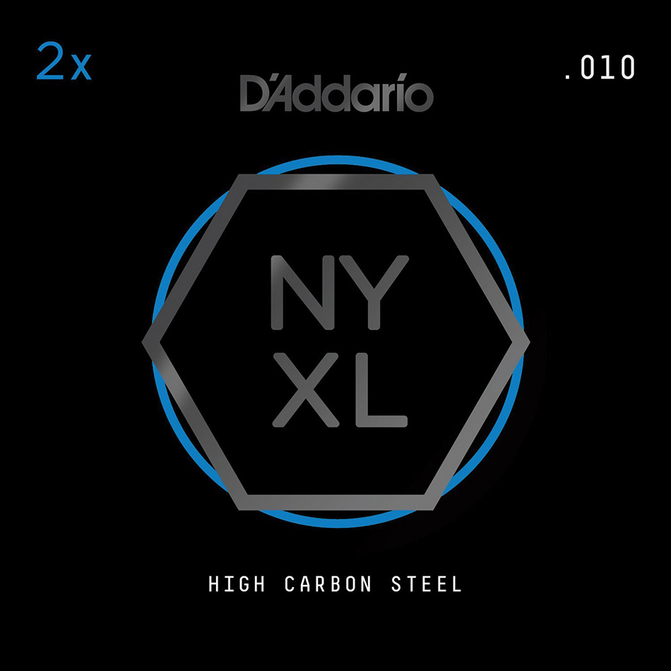 D'Addario NYPL010 NYXL Plain Steel .010 Strings, 2-Pack