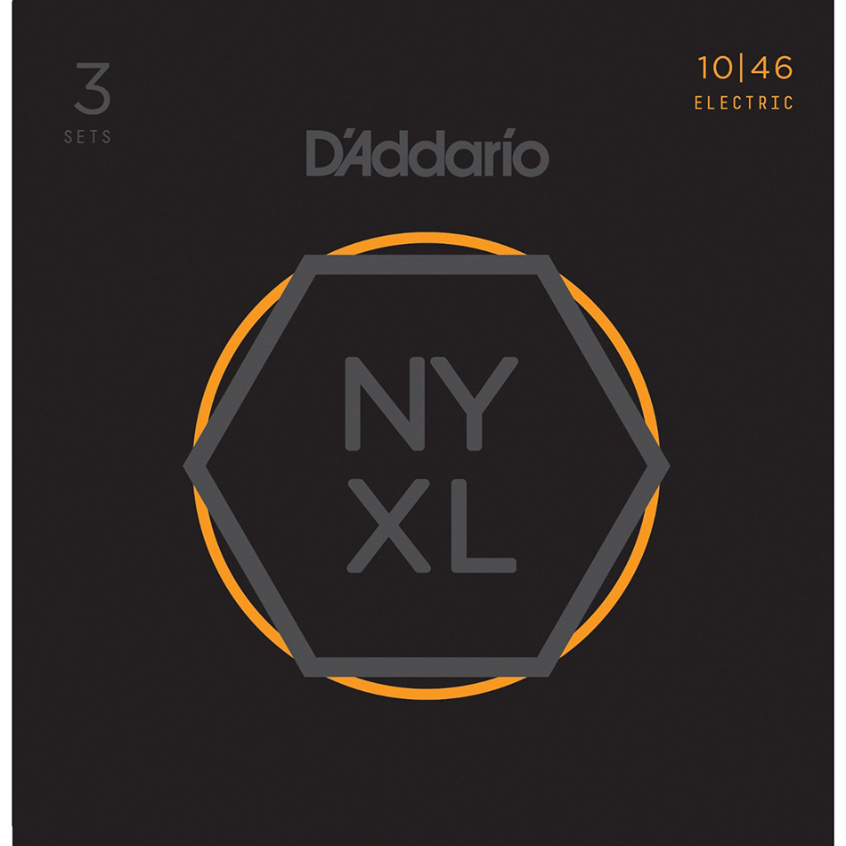 D'Addario NYXL1046 Regular Light Electric Strings, 3-Pack