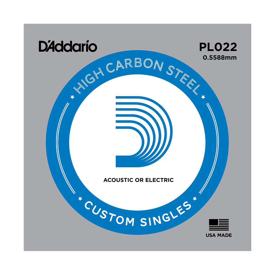 D'Addario PL022 Plain Steel Single String .022