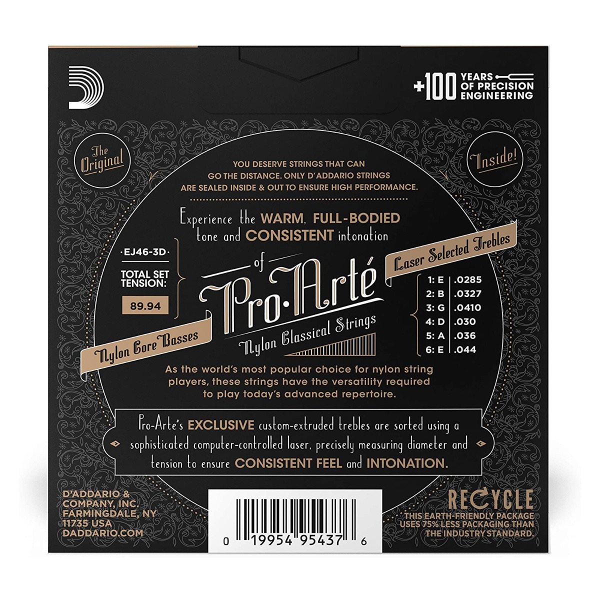 D'Addario EJ46-3D Pro Arte Hard Tension Classical, 3 Sets - Image 2