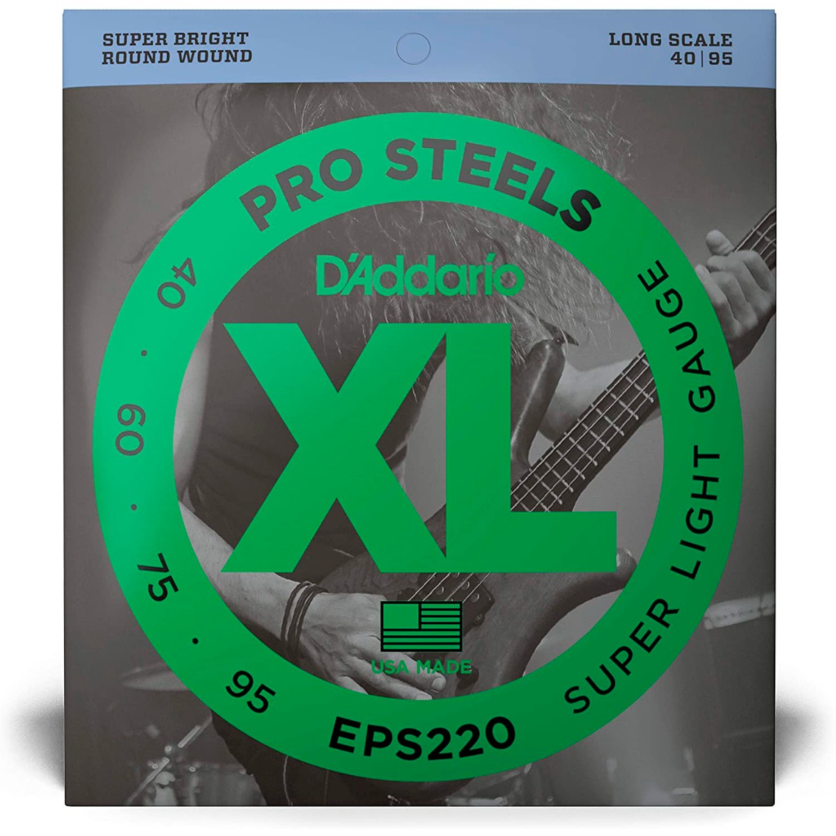 D'Addario EPS220-5 ProSteels 5-String Bass Set - Super Light 40-125