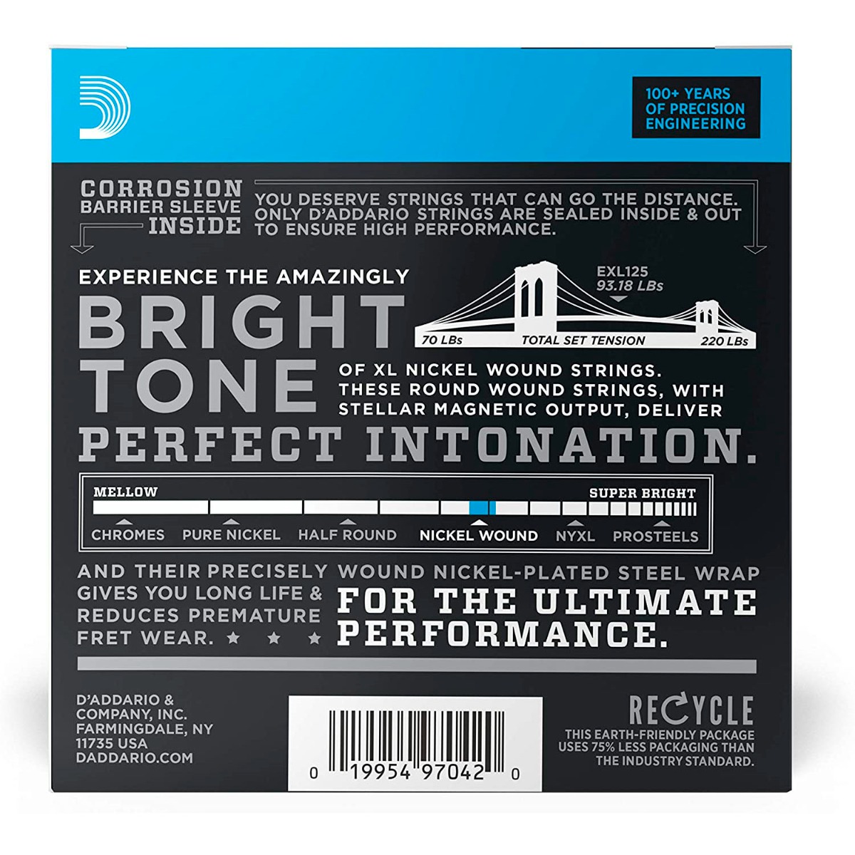 D'Addario EXL125-10P Nickel Wound 9-46 (10-Pack) - Image 2